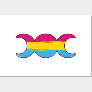 Witchy Triple Moon Goddess Symbol - Pansexual Posters and Art